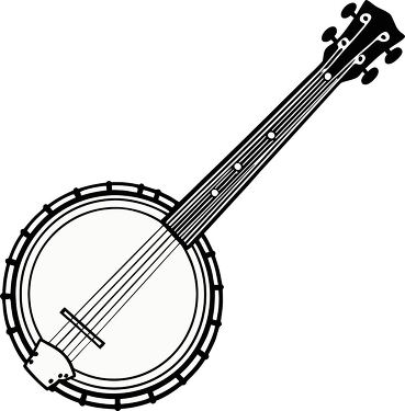 Popular Clip Art of a Banjo Musical Instrument