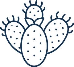 prickly pear cactus solid line icon