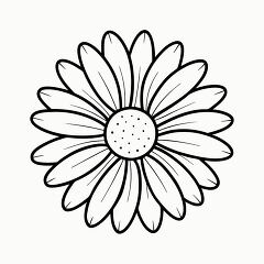 Printable Black Outline Daisy for Coloring Activities