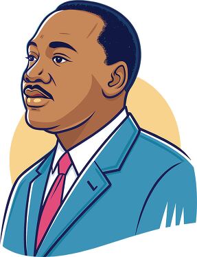 Profile view of Martin Luther King Jr symbolizing leadership