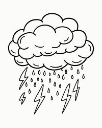 Rainy Storm Clouds Coloring Page