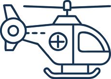 Rescue Helicopter Icon Depicted in a Simple Design