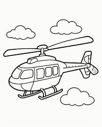 rescue helicopter in the sky coloring page