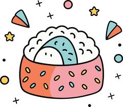 rice cake colorful playful icon clip art