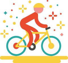 road cycling Colorful Minimalist Clip Art