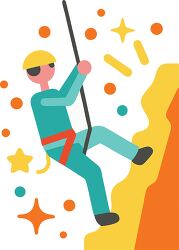 rock climbing Colorful Minimalist Clip Art