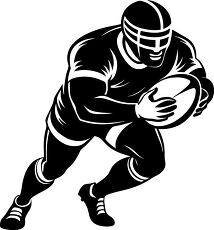 rugby player tackling silhouette