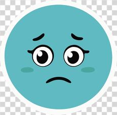 Sad Blue Face Emoji Clipart