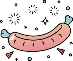 sausage colorful playful icon clip art