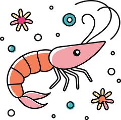 shrimp colorful playful icon clip art