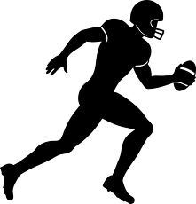 Silhouette of a Football Player Running With Ball