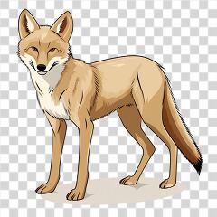 Simple Cartoon Drawing of a Coyote in a Playful Pose