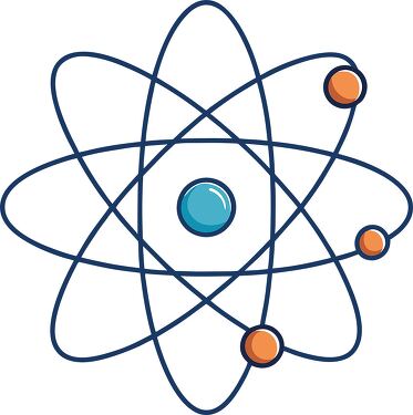 Simple Clip Art Illustration of an Atom Structure