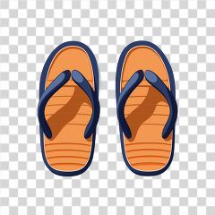 Simple Flat Vector Drawing of Classic Flip Flops Design