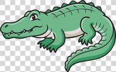 Simple Green Crocodile Clipart for Educational Use