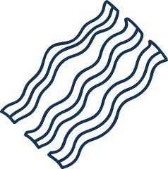 Simple Outline Design of Bacon Strips