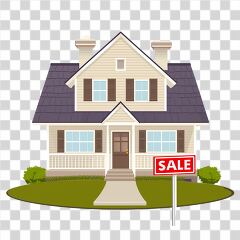 Simple Vector of a House With a for Sale Sign