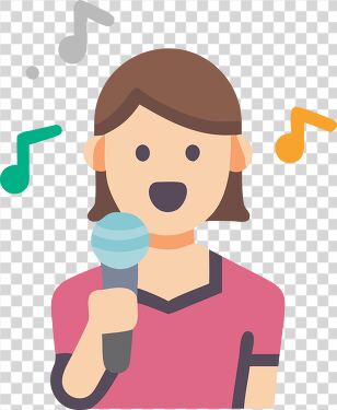 Singing Joyfully With a Microphone in Vibrant Colors