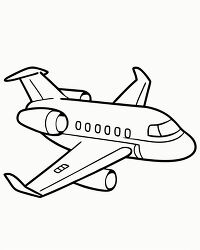 small commercial jet coloring page