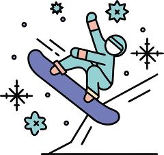 Snowboarder Performing a Trick in Winter