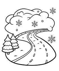 Snowy Roads in a Blizzard Coloring Page