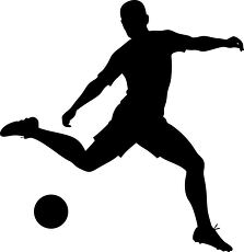 Soccer Player Silhouette Kicking Ball in Action