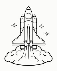 space shuttle launch coloring page