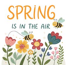 Spring Clipart Flowers and Bees