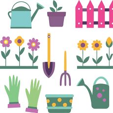 Spring Gardening Tools and Decor