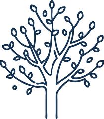 spring tree solid line icon