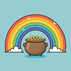 St Patricks Day With a Pot of Gold Clipart