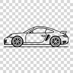 Stylish Sports Car Outline Suitable for Coloring Activities