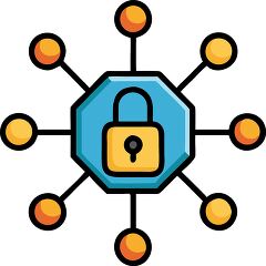 Stylized cybersecurity network icon