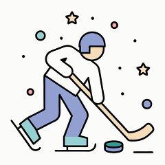 Stylized Hockey Player Illustration