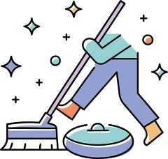 Stylized Illustration of Floor Cleaning