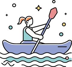 Stylized Kayaking Illustration