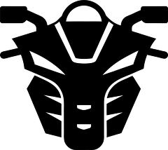 Stylized Motorcycle Front View Silhouette