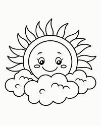 Sunny Cloud Coloring Page