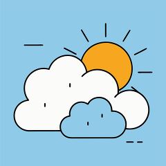 Sunny Day with Clouds Illustration