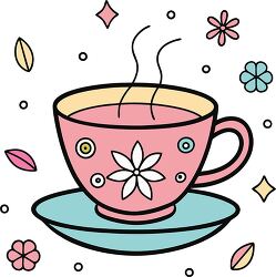 tea cup colorful playful icon clip art