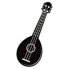 Ukulele Silhouette on White Background