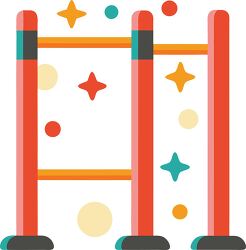 uneven bars Colorful Minimalist Clip Art