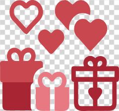 Valentine Symbols of Love and Gift Giving in Clip Art