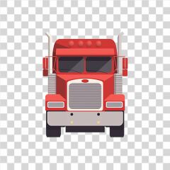 Vector Design of a Semi Truck With Flat Colors and No Lines