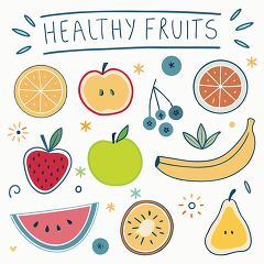 Vibrant Assortment of Healthy Fruits in Cheerful Design