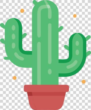 Vibrant Cactus Illustration in a Decorative Pot