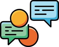 Vibrant flat design chat bubbles in bold outlines