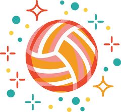 Vibrant Minimalist Volleyball Art