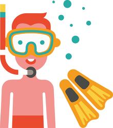 Vibrant Snorkeling Clip Art