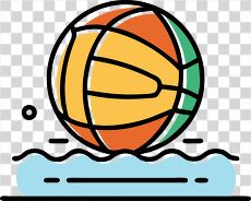 water polo ball bold lines flat design